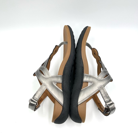 Rockport Women's Ramona T-Strap Pewter Silver Summer Sandals Shoes Size 7 NEW - Picture 8 of 13